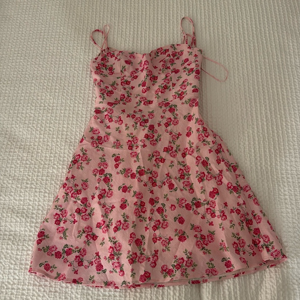 Pink Floral Flowy Dress